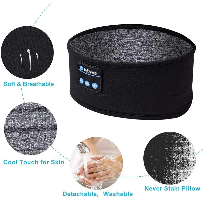 Wireless Bluetooth Music Eye Mask Sports Headband Anti-noise Headphones Talk Running Yoga Music Headwear Wireless Sleep Headphon
