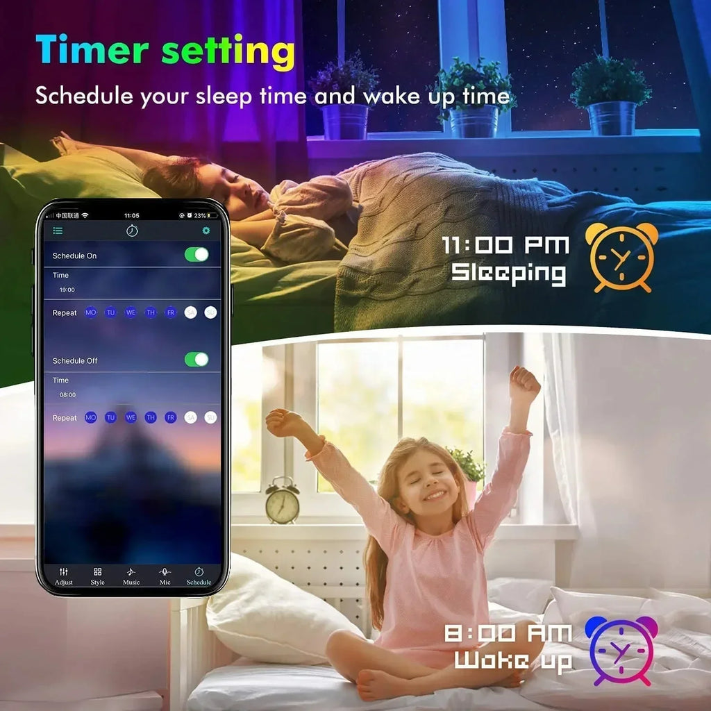 1/2/3/5M LED Strip Light Color Changing APP Music Sync RGB USB Flexible Lights For Children Gaming Room Home Party TV Backlight