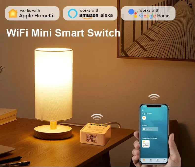 Smart Switch Mini Wifi Relay Breaker Siri Voice Control Wireless Switch Work With Apple Homekit Alexa Google Home