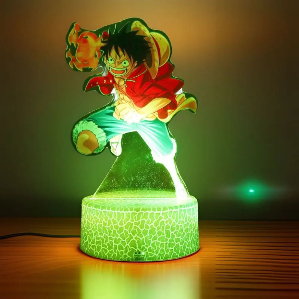 LED Night Light Anime Figure One Piece Luffy Zoro Figures Lamp PVC Action Collection Bedside Table Decoration Kid Christmas Gift