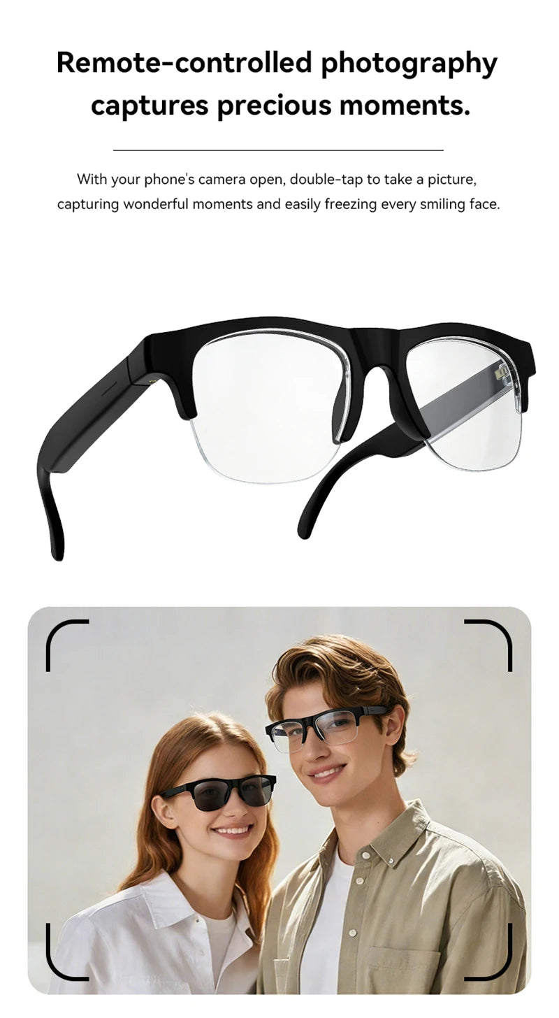 Smart AI Bluetooth Sunglasses Glasses Call Outdoor Sports Headphones HIFI Black Technology Anti-touch UV For Men And Women New