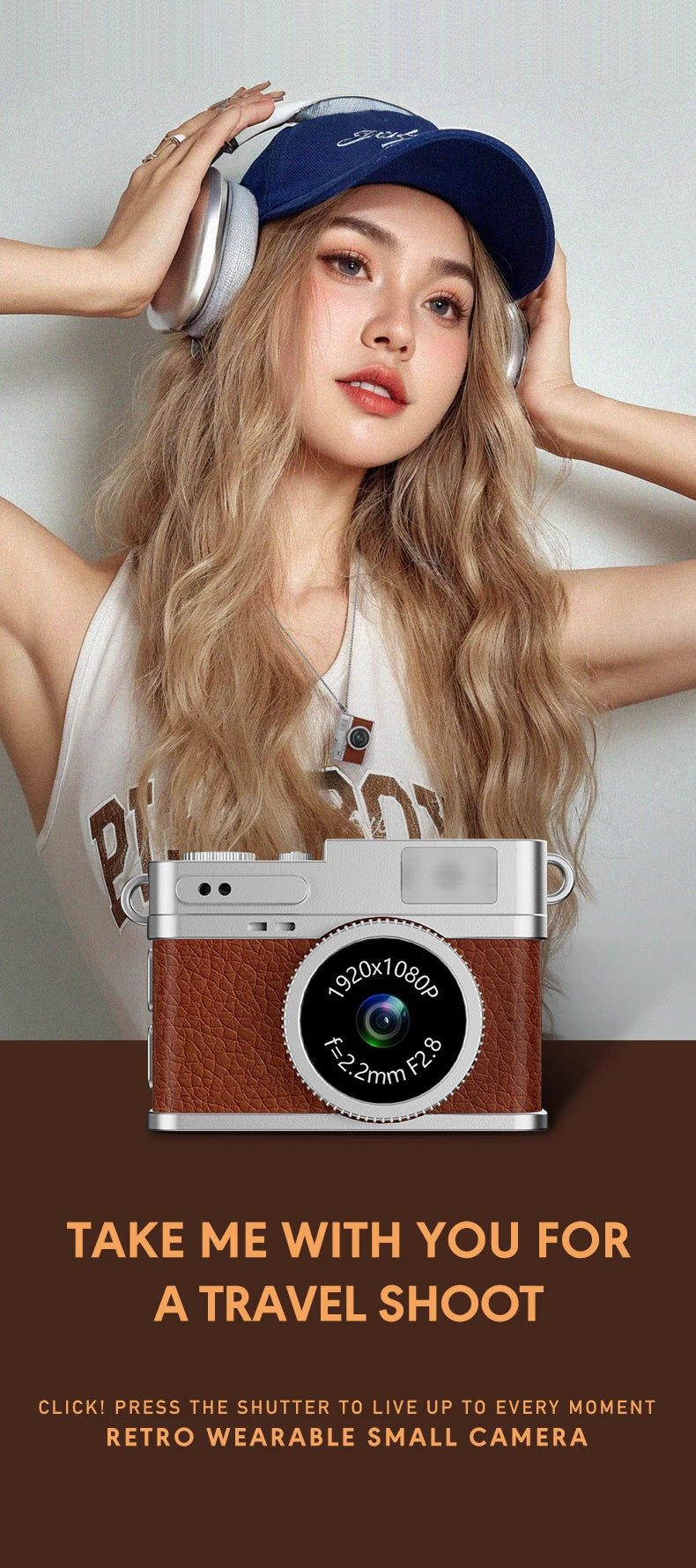 Retro Digital Camera 1080P Video Recorder LED Fill Light 0.96 Inch IPS Screen Portable Mini Digital Camera