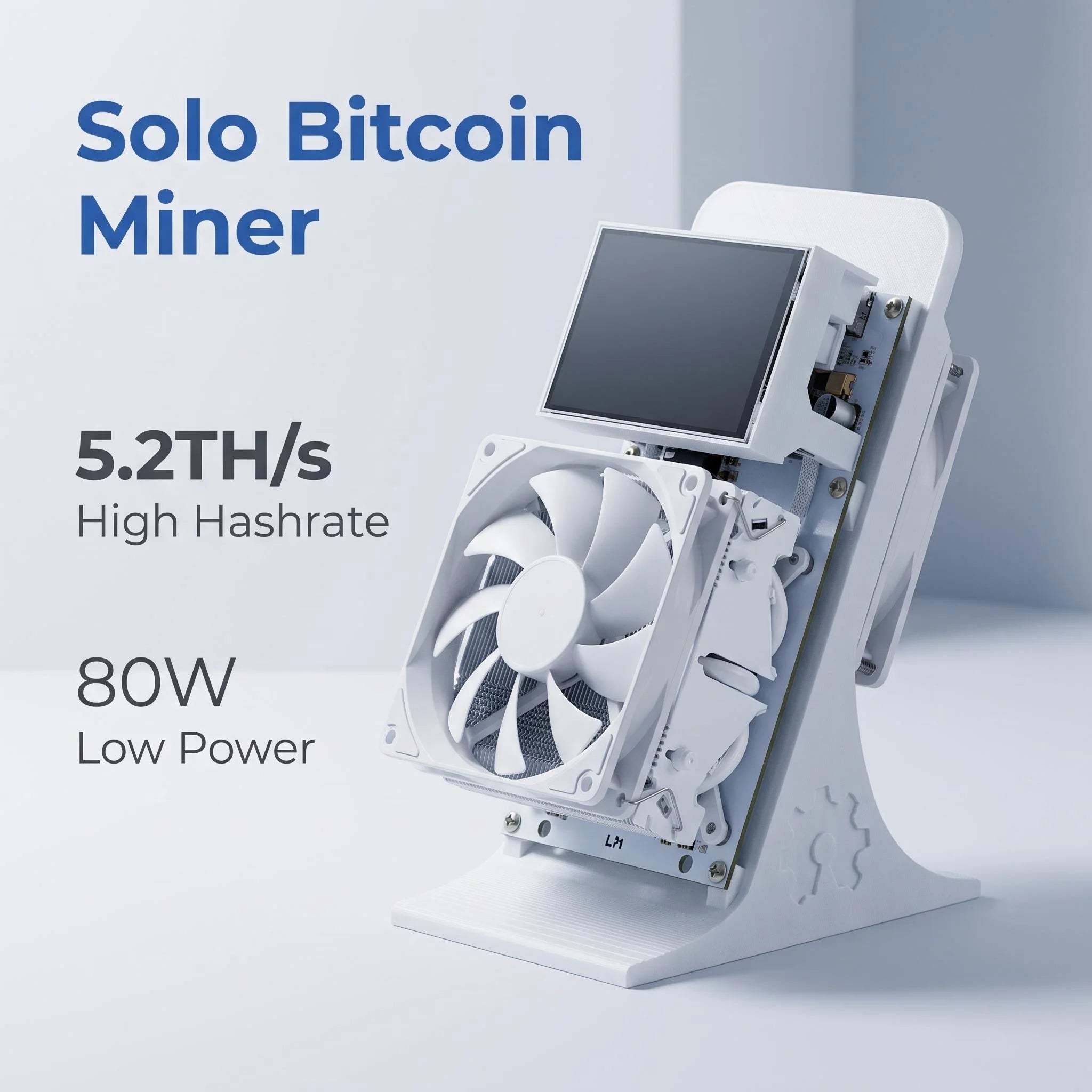 yysluping Dual-Fan Bitcoin Miner with LCD Screen - Open-Source ASIC Miner, Low Noise for Home Mining Built-in small display