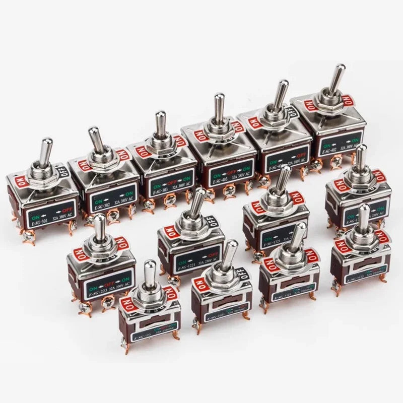 Copper Pin High Current Toggle Switch 2/3/4/6/8/9/12Pin Self Locking Rocker Switch E-SG-1321/1322/1021/1121/123/223