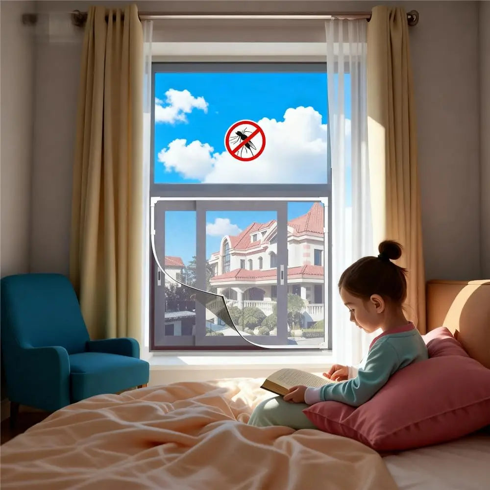 Magnetic mesh mosquiteras para ventana, invisible screen window,  household self-adhesive,simple mosquito net，Automatic shutdown