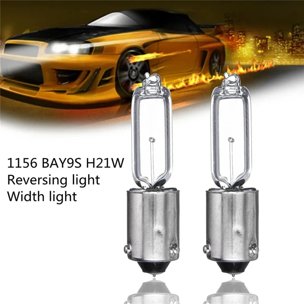 12V Car Halogen Brake Indicator Signal Lamp BAY9S H21W Car Light Bulb Quartz Glass Halogen Clearance Lights 250LM