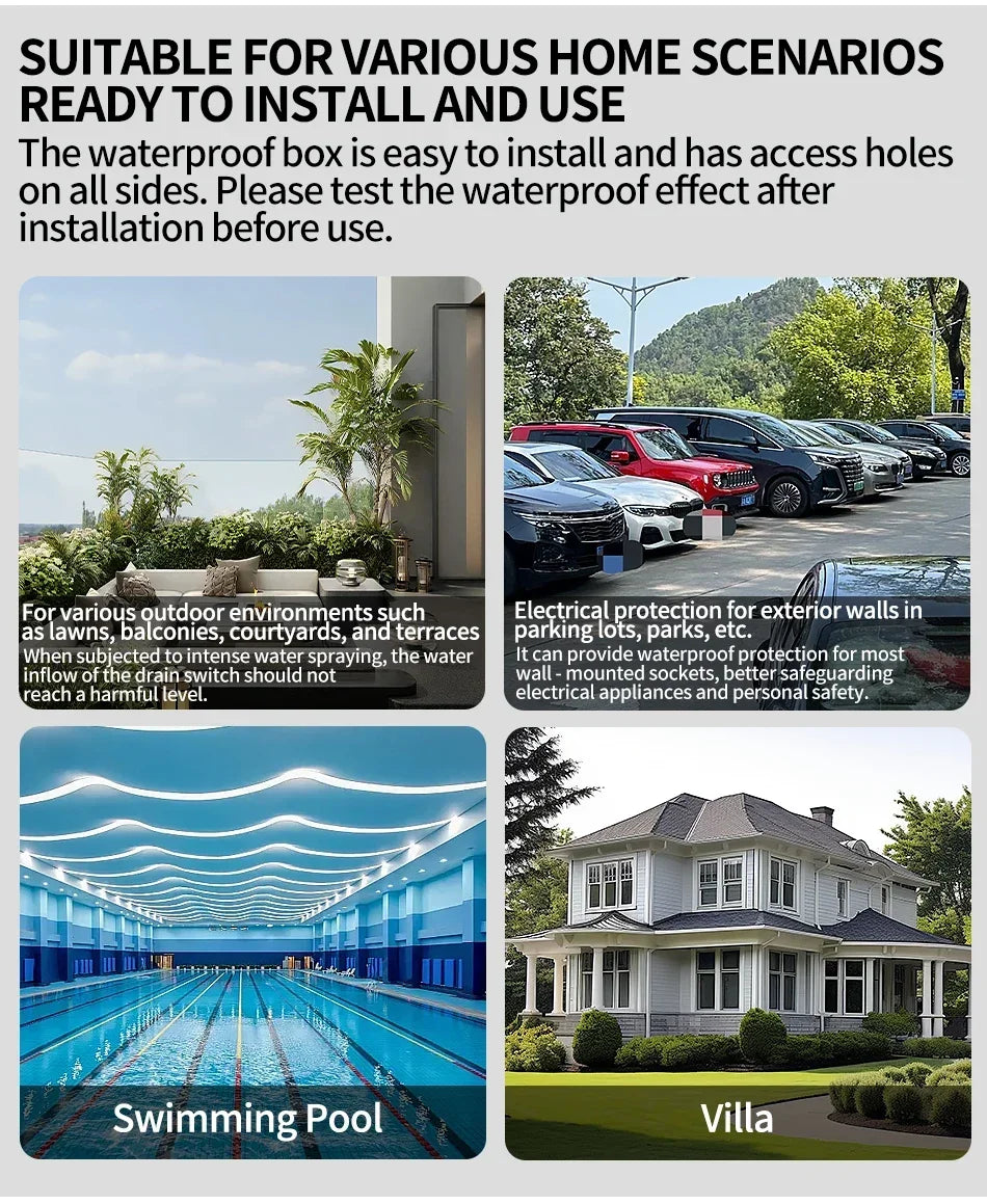 IP66 Rated Outdoor Wall Switch - Weatherproof Push Button, 1/2/3 Gang 16A for Home & Garden