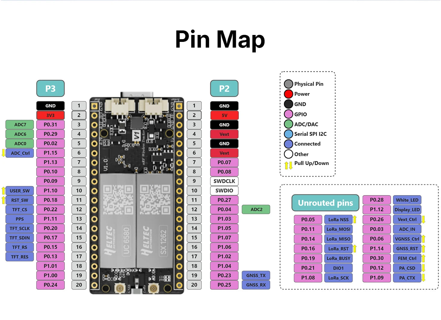 Heltec Mesh Node T096 NRF52840 LoRa Meshtastic Node13uA Ultra-Low Power SX1262 UC6580 Dual-Band GNSS Module Arduino Meshcore