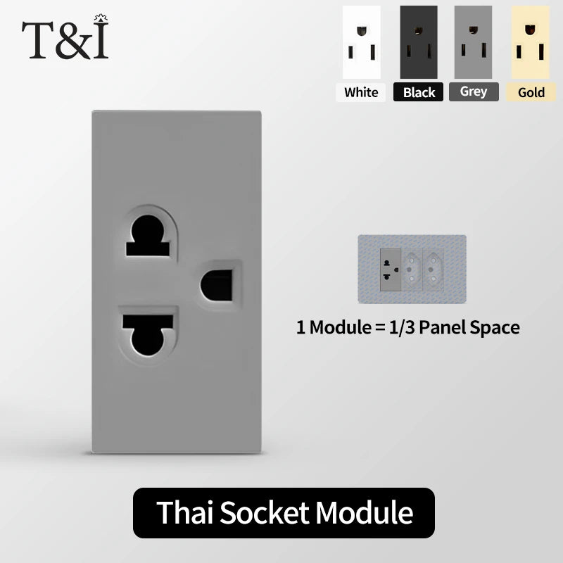 DIY Modular Tempered Glass Wall Plate2x4inch NEMA 5-15R Duplex Outlet US EU Italy Chile Interchangeable Electrical Socket Module