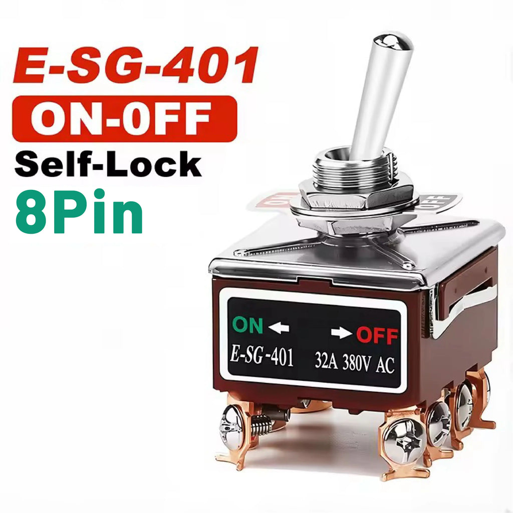 Copper Pin High Current Toggle Switch 2/3/4/6/8/9/12Pin Self Locking Rocker Switch E-SG-1321/1322/1021/1121/123/223