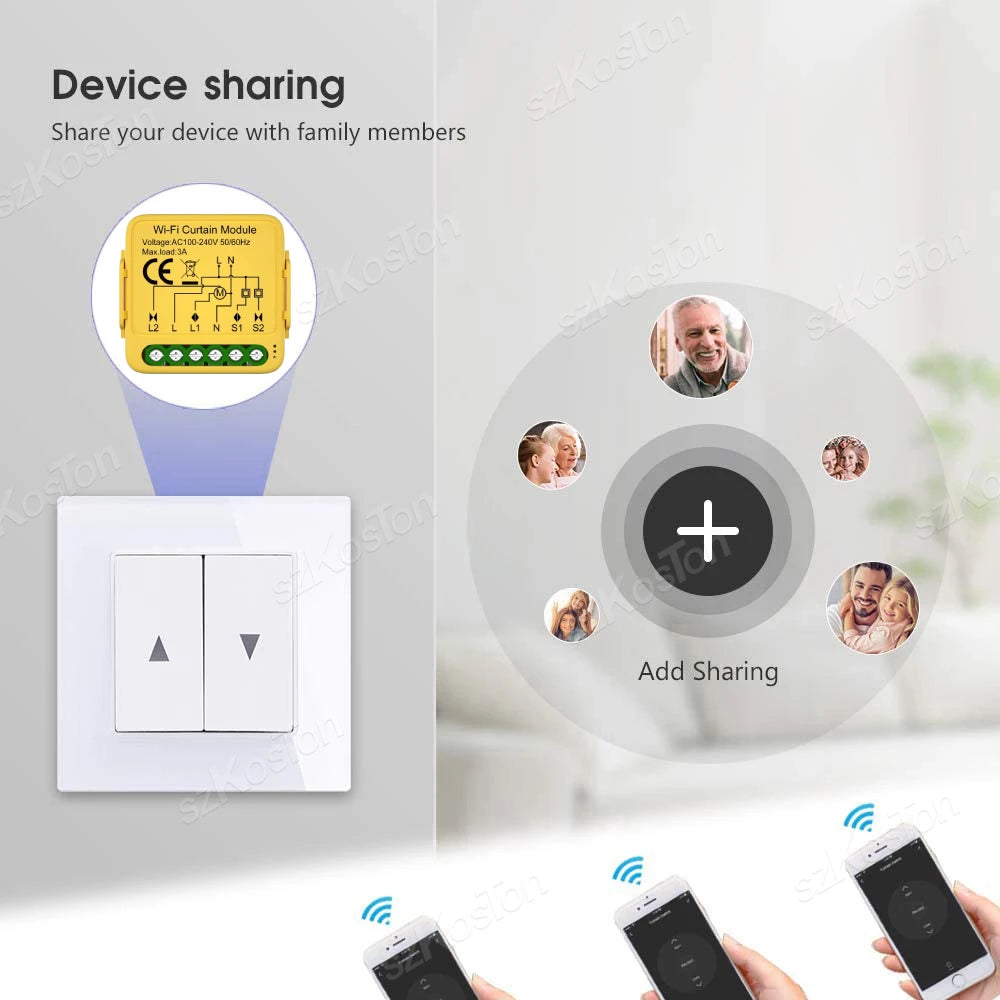 Tuya WiFi Zigbee3.0 Smart Curtain Switch Module Roller Shutter Motor Controller Switch Smart Life APP Works with Alexa Google