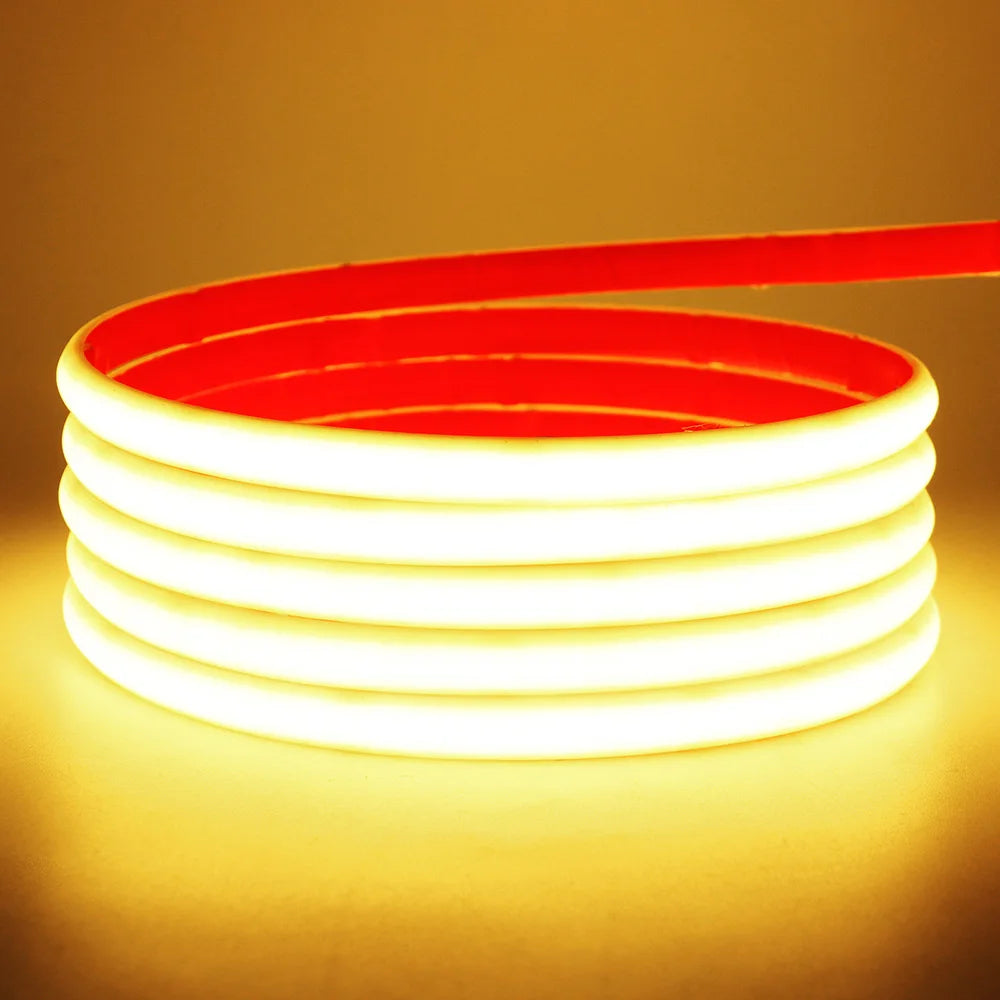 IP68 Waterproof COB LED Neon Strip Light 5m 10m 15m 20m 0.5m 12V 24V 320LED Flexible Tape Silicone Tube Lamp Liner Lighting RA90