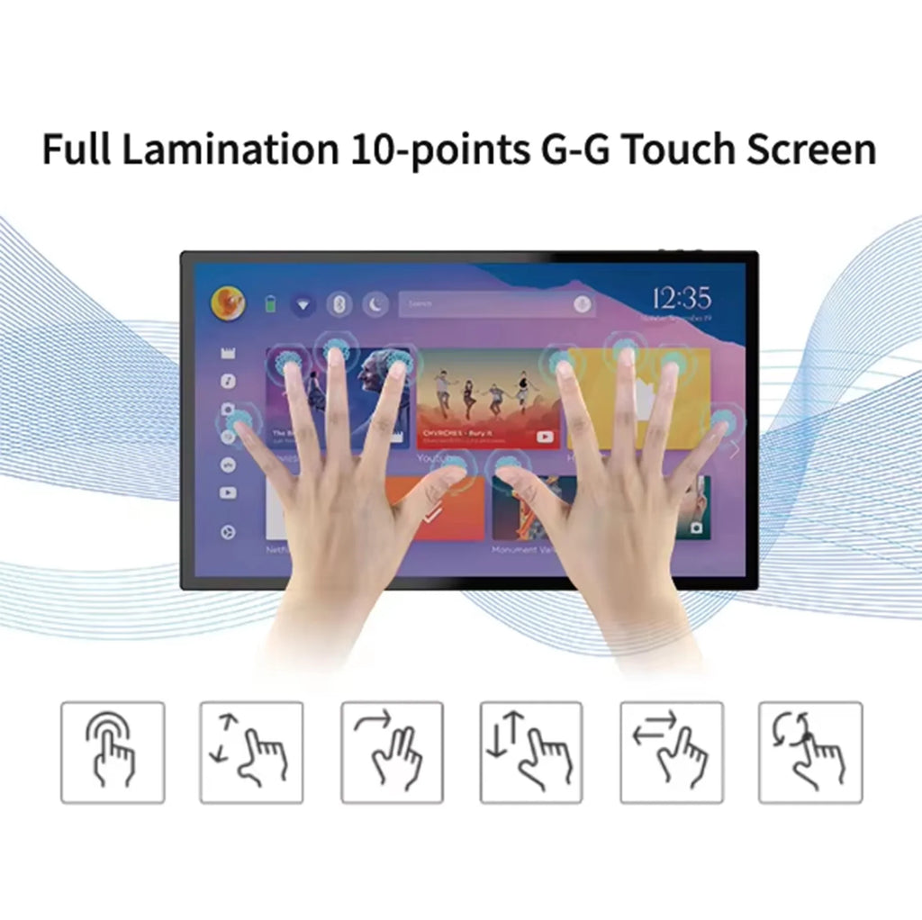 Smart Home Tablet Wall Mount with Double-Sided Lights 15.6 Inch FHD Touch Screen Android 14 8-Core 4G 64G POE for Home Assistant