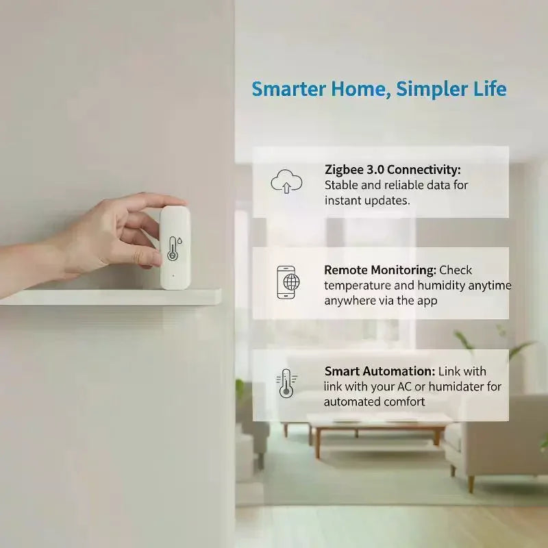 Smart Temp Humidity Sensor App Control Compatible For Home Office Greenhouse Use