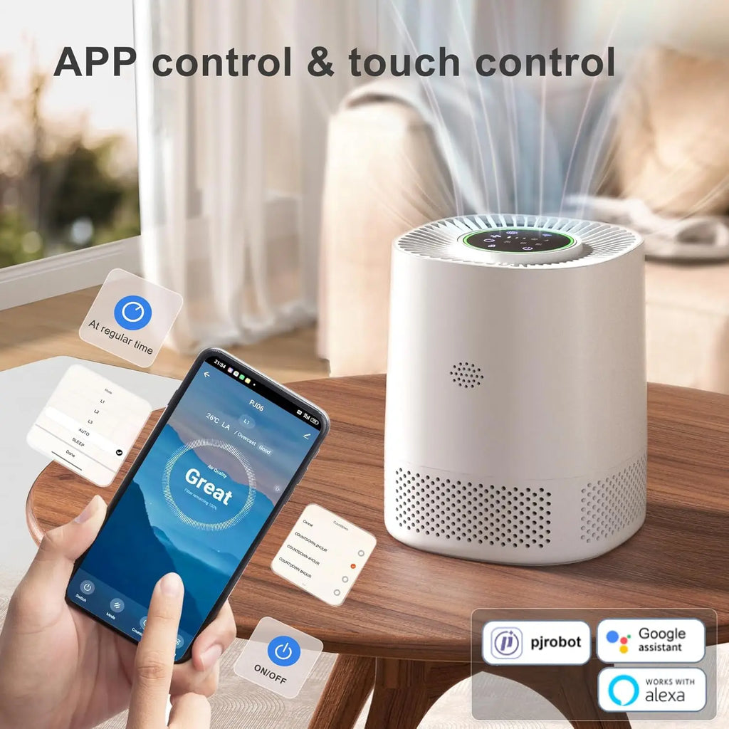 Mi Smart WiFi Pet Air Purifier for Bedroom ,Filter Cleaner H13 True HEPA Filter Smoke Allergies Pet Dander Odor Dust, Office