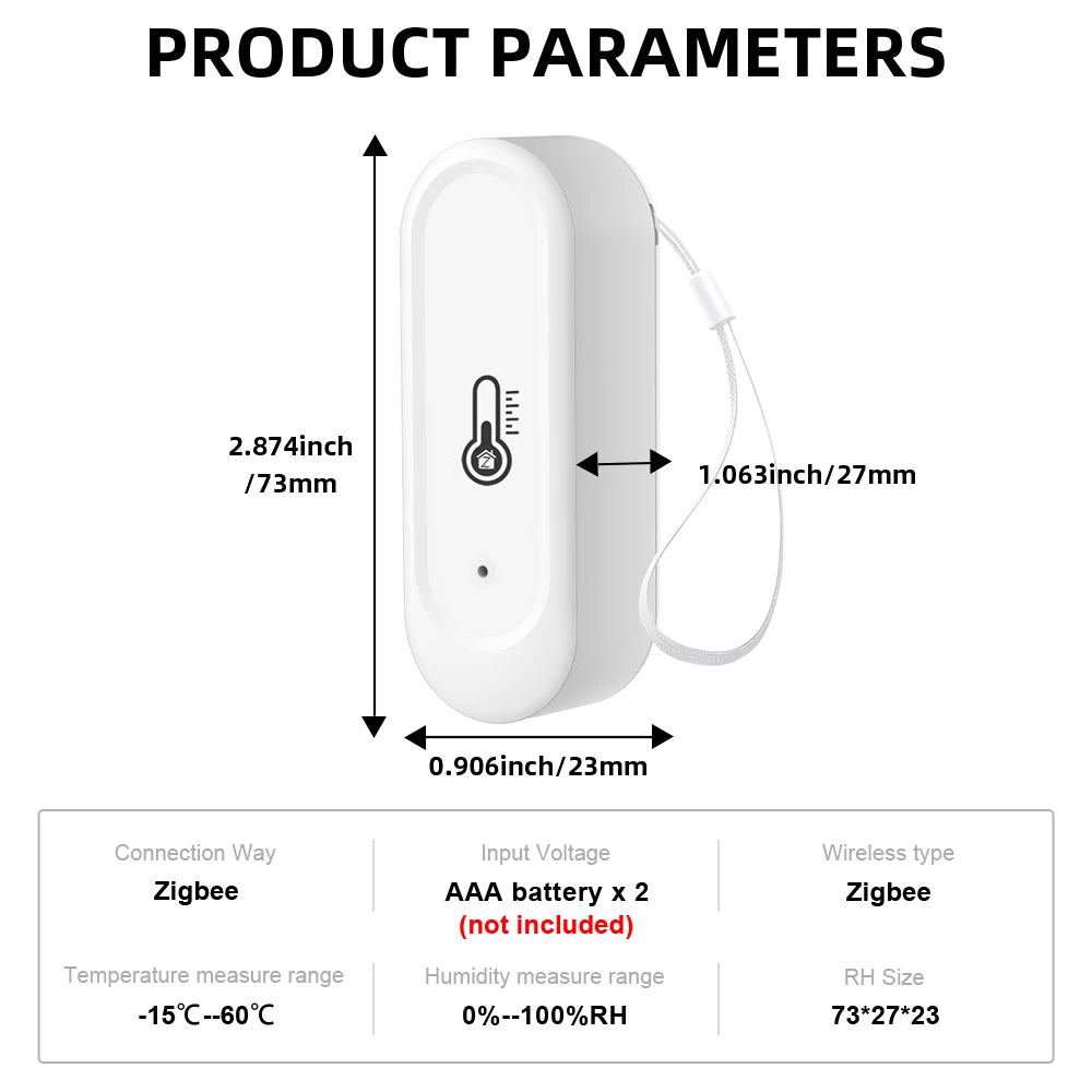 Tuya  Indoor or IP65 Waterproof Outdoor WiFi Temperature Humidity Sensor Home Thermometer Compatible For Alexa Google Home Voice