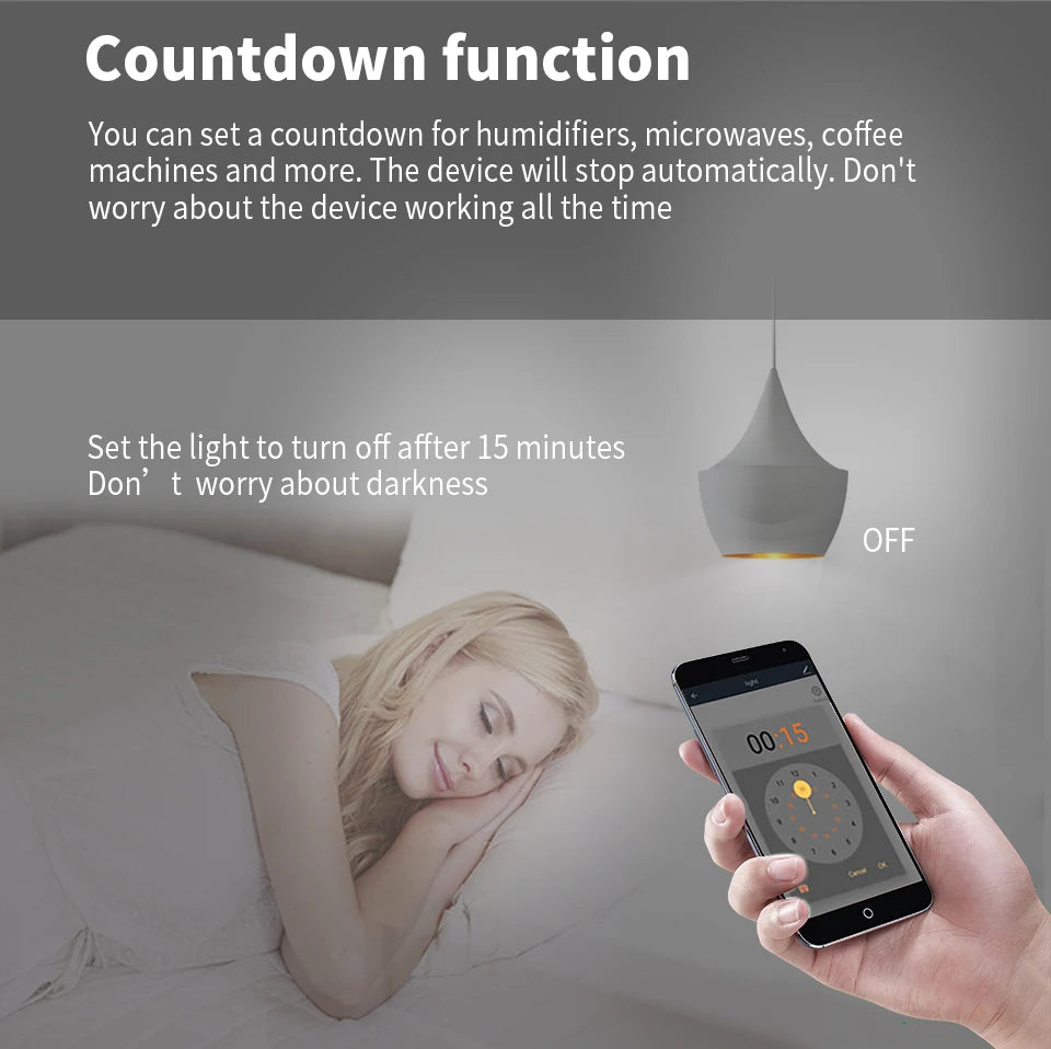 Tuya WiFi Wireless Switch 1/2/3 Gang RF433MHz Voice Control Compatible with Google Home Alexa No Wiring Required Timed Control