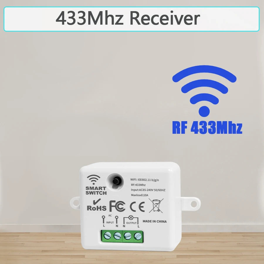 Wireless Smart Switch Light 433MHz 1/2/3Gang 86 Wall Panel Switch with Remote Control Interruptor 10A 110V 220V For LED Lamp