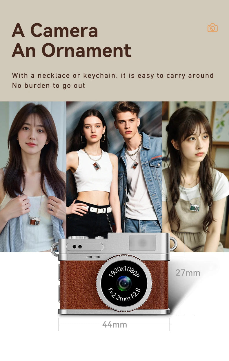 Retro Digital Camera 1080P Video Recorder LED Fill Light 0.96 Inch IPS Screen Portable Mini Digital Camera
