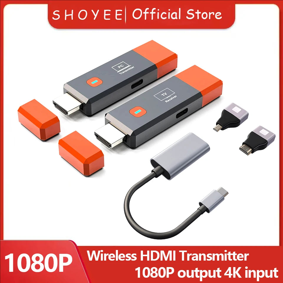 Wireless Transmitter & Receiver, 4K Decode Input 1080P@60Hz Output, Ultra-Low Latency  Plug & Play for Gaming, Home Theater