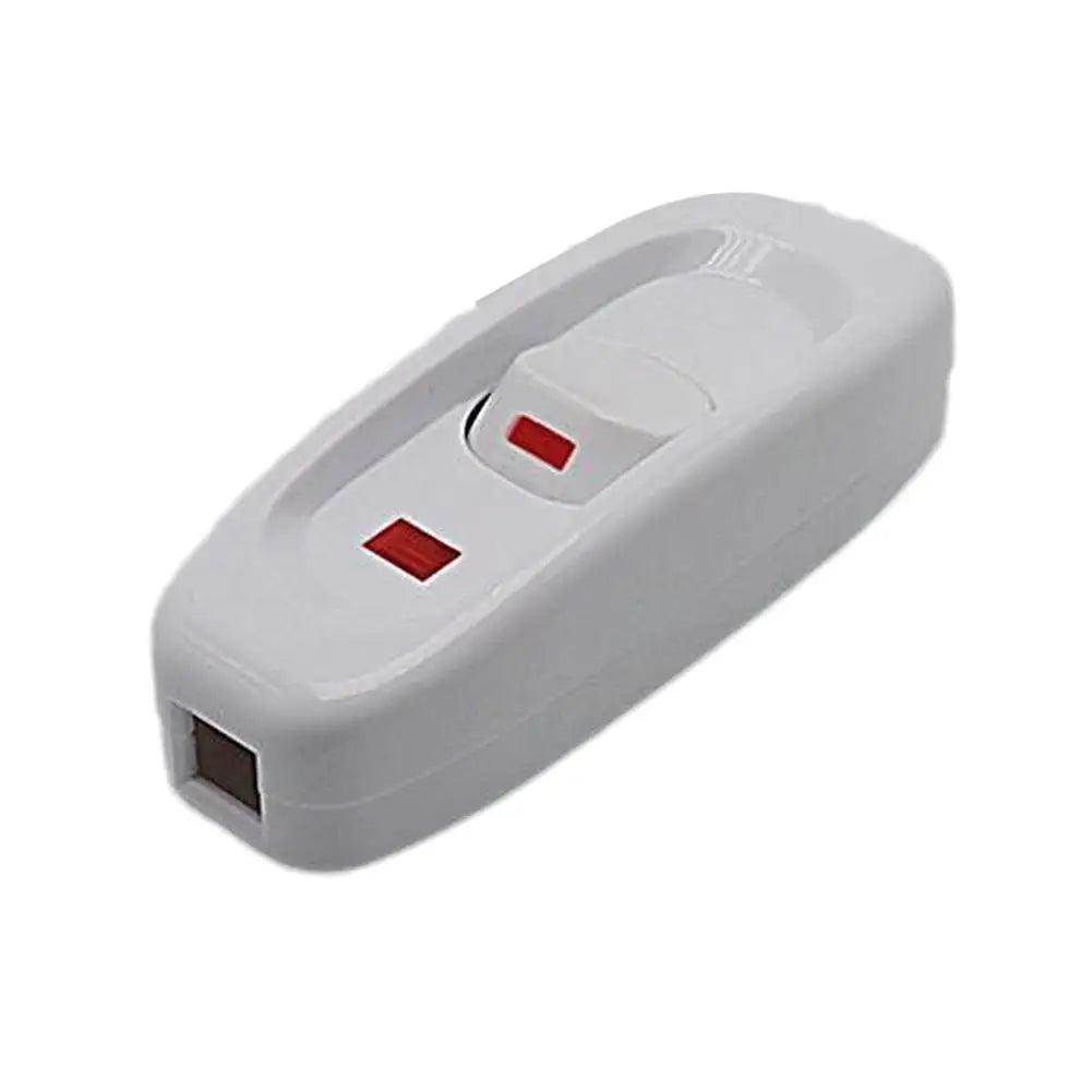 1pcs Inline Cord Black White 220V 10A Heavy Duty Thru On Off Lamp Bulb Wall Line Button Control With