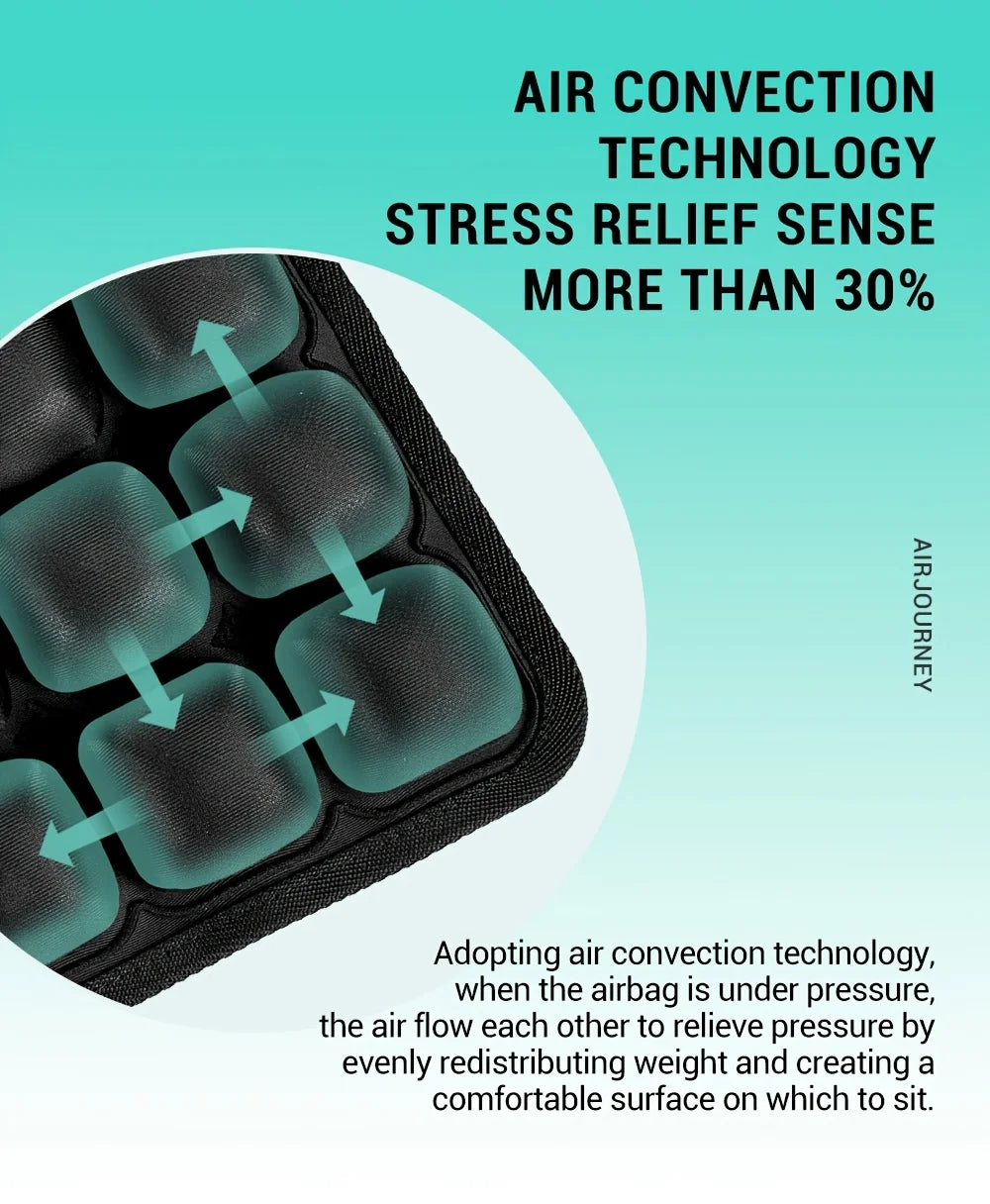 3D Ergonomic Cushion Designed for Extended Sitting Suitable for Office Chairs Car Seats Featuring Adjustable Inflatable Design