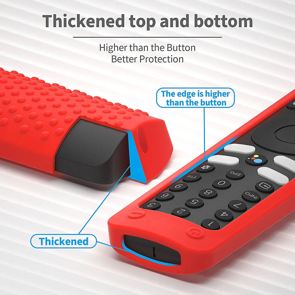 Silicone Case for Xiaomi Ultra HD 4K QLED TV Q2 50" 55" 65" Protective Cover Anti-Drop Protective Sleeve with Anti-lost Lanyard