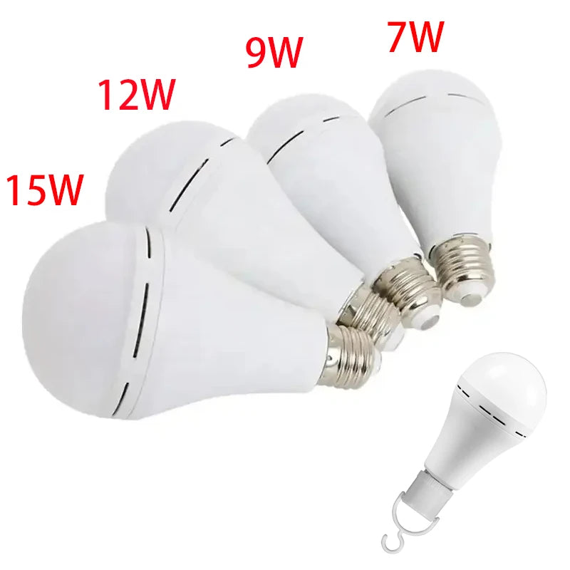 Emergency LED Light Bulb E27 7w 9w 12w 15w Rechargeable 1200mAh Battery 85-265V 110V 220V for Camping Tent Lamp Outdoor Lighting