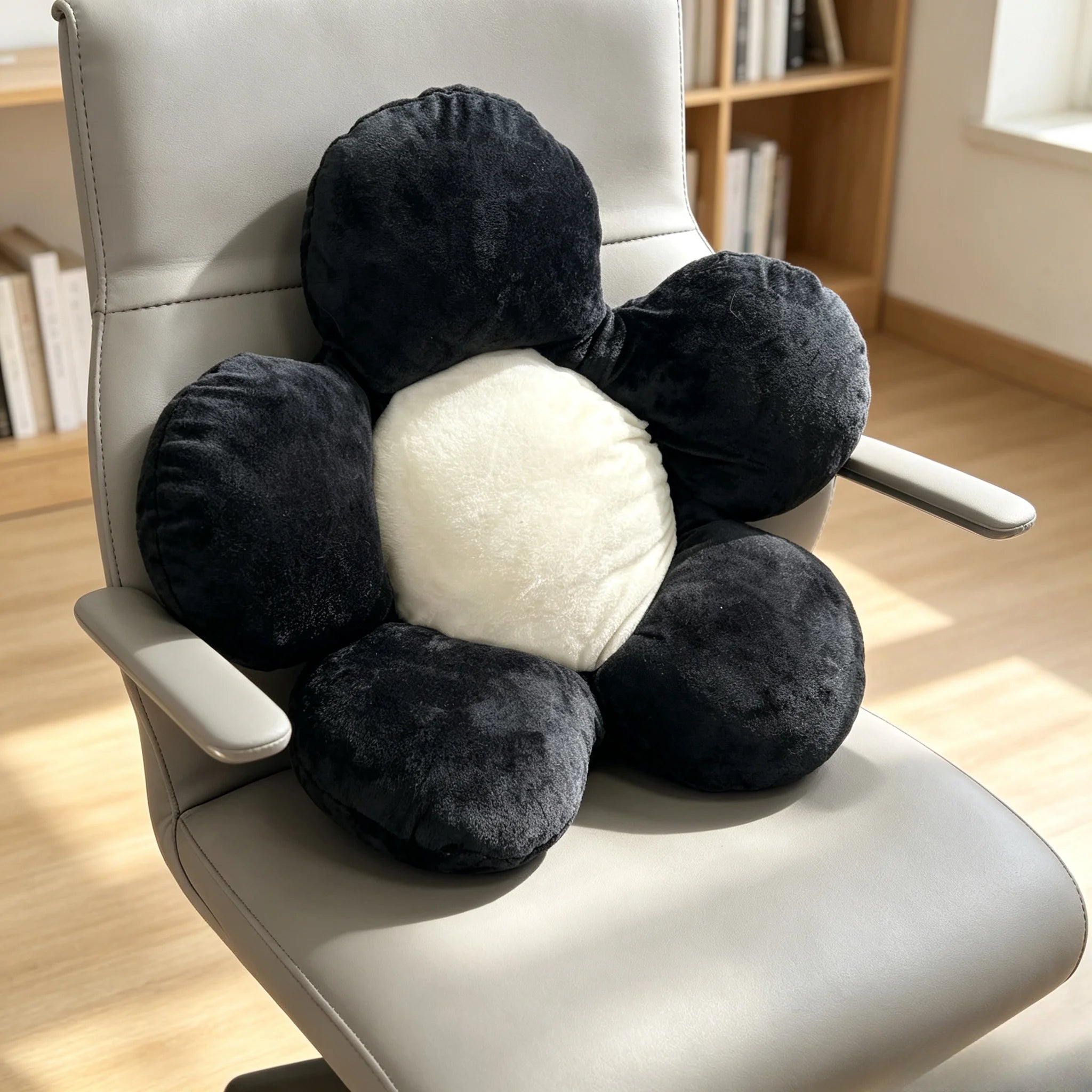 KKJOY Flower Plush Seat Cushion Car Waist Support Pillow Office Nap Backrest Sofa Decor Throw Cushion