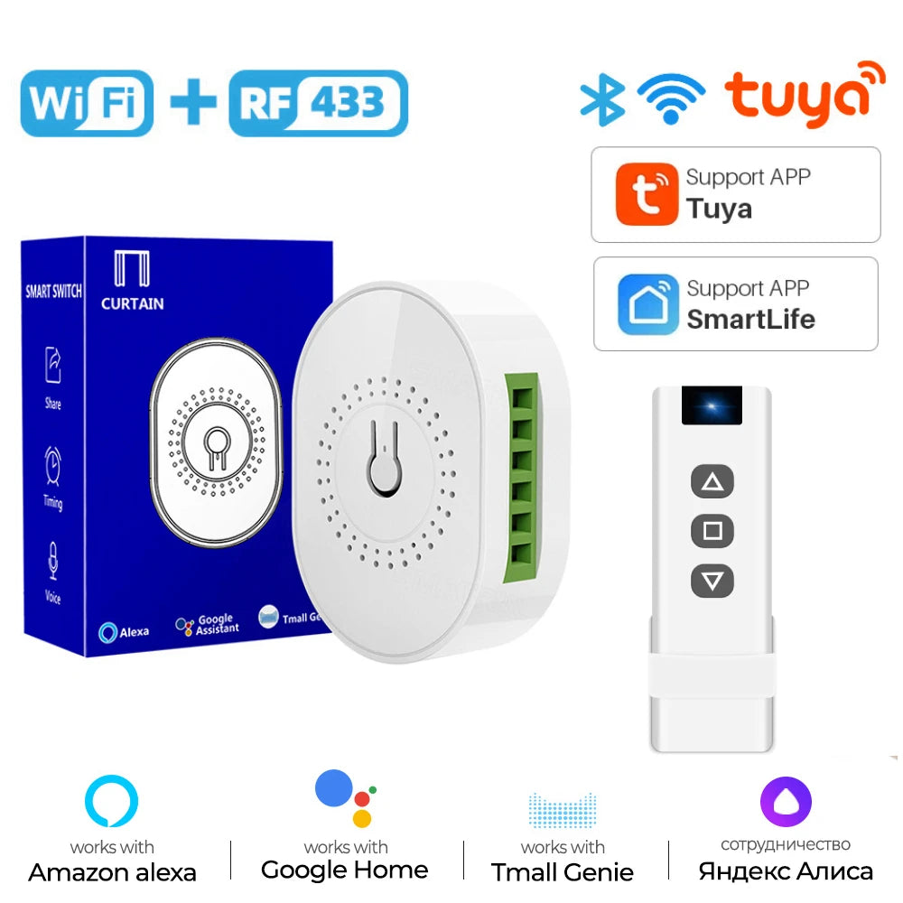 Tuya Smart WiFi ZigBee Curtain Module Blinds Roller Shutter Electric Motor Smart Curtain Switch Works with Alexa Google Home