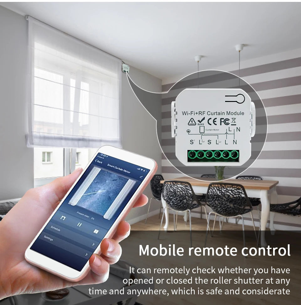 Tuya WiFi Smart Curtain Switch Controller Shutter Shutter Motor Control Smart Life APP Control Alexa Google Home Voice Control
