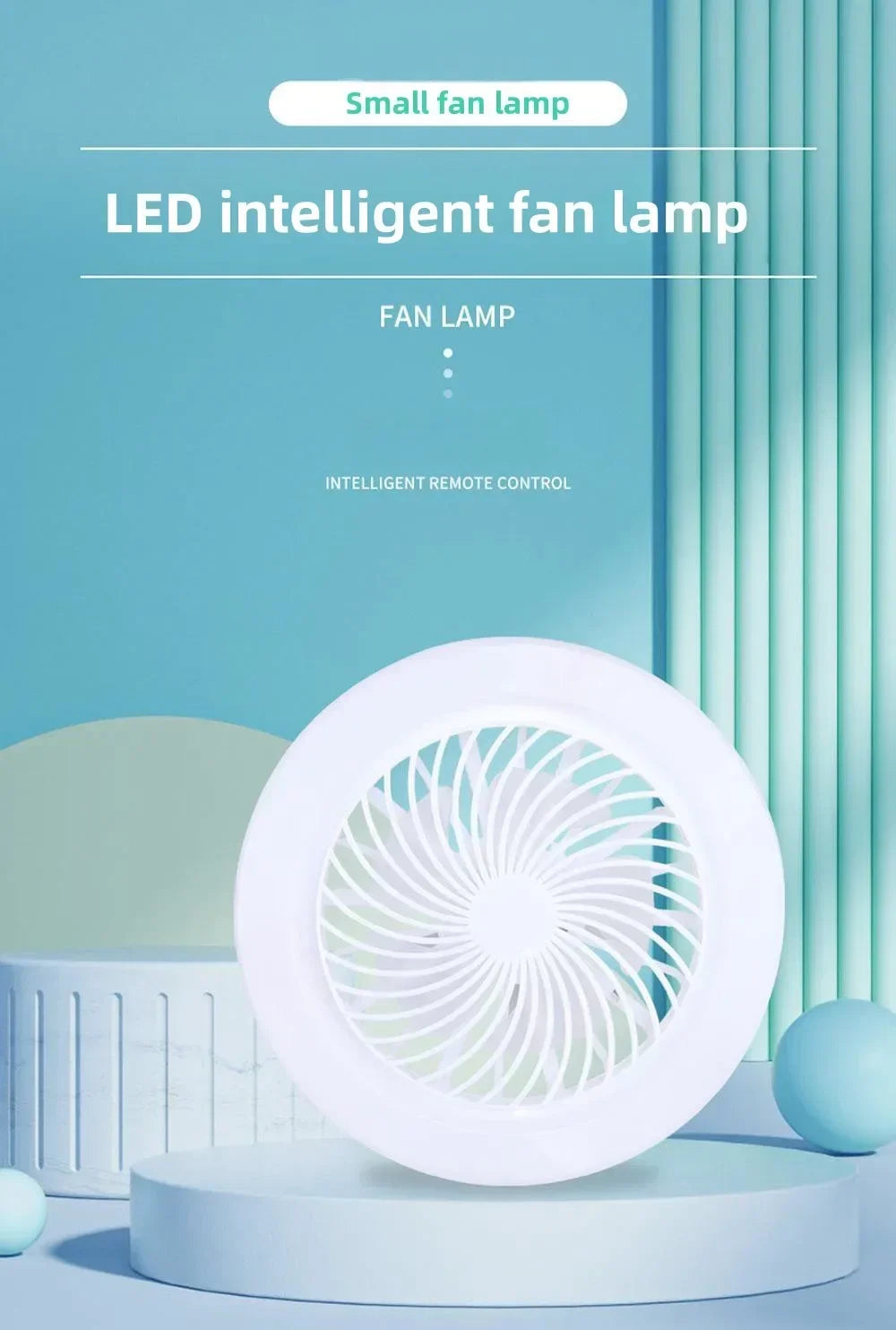 Smart 3 In 1 Ceiling Fan With Remote Control Lighting E27 Conversion Base 85-265v Lighting Base Suitable for Bedroom and Living