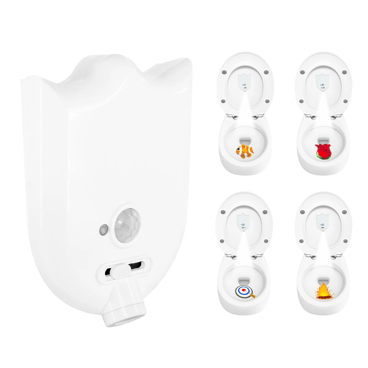 Motion Sensor LED Backlight Toilet Projection Lamp Creative Toilet Mini Night Lamp Toilet Bowl Seat Sensor Lighting Lamp
