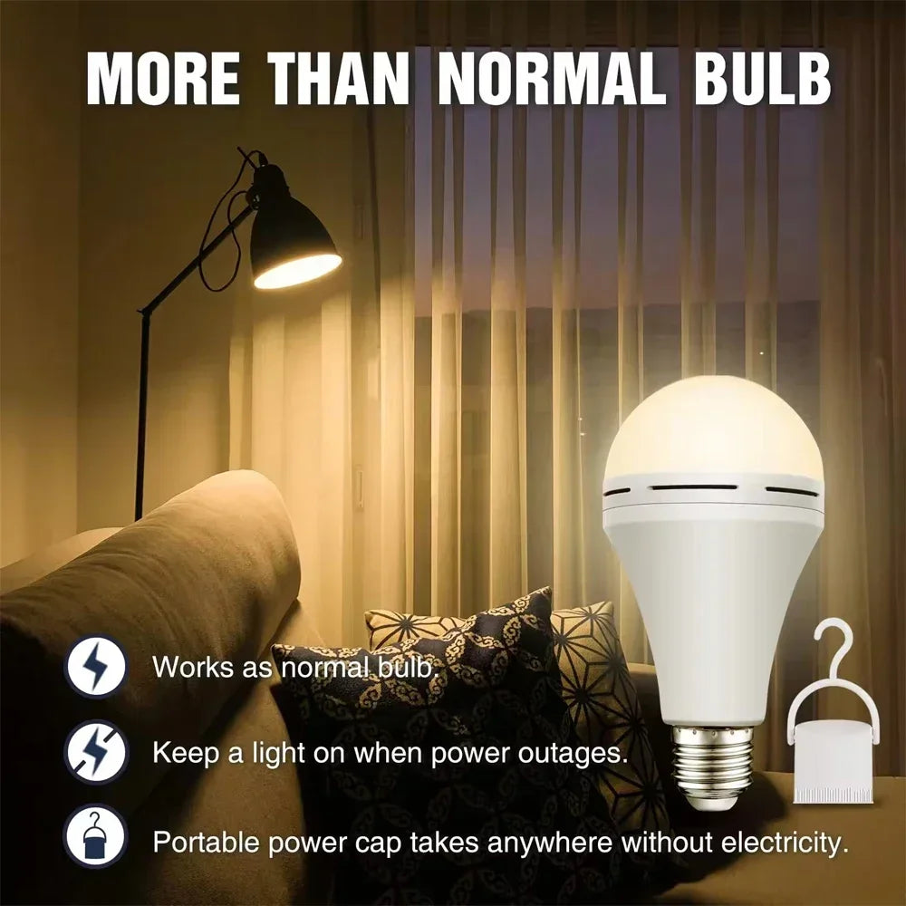 Emergency LED Light Bulb E27 7w 9w 12w 15w Rechargeable 1200mAh Battery 85-265V 110V 220V for Camping Tent Lamp Outdoor Lighting