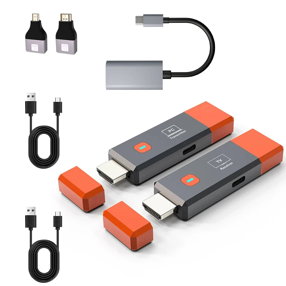 Wireless Transmitter & Receiver, 4K Decode Input 1080P@60Hz Output, Ultra-Low Latency  Plug & Play for Gaming, Home Theater