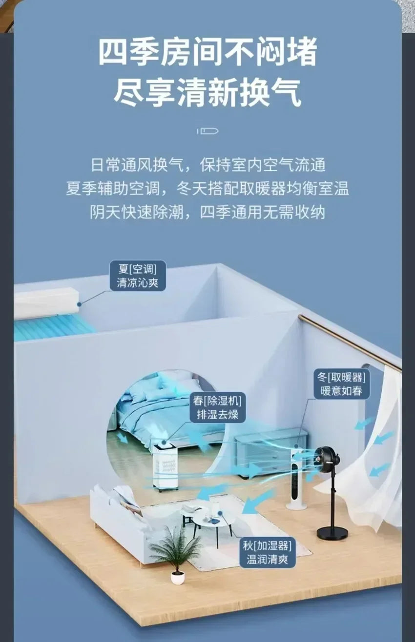 Smart Remote Control Air Circulation Fan High Wind Silent Floor Desktop Fan For Home Dormitory