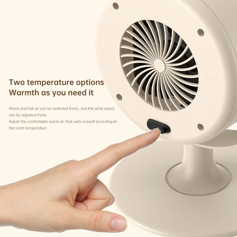 500W Electric Heater Quick Heating Compact 90° Adjustable Angle Portable Desktop Heater Silent Energy Efficient For Home Office