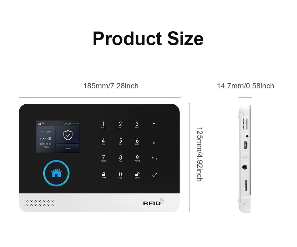 Smart Home WiFi GSM Alarm System for Home with Motion Sensor Wireless Siren Night Vision IP Camera Works with Tuya Support Alexa
