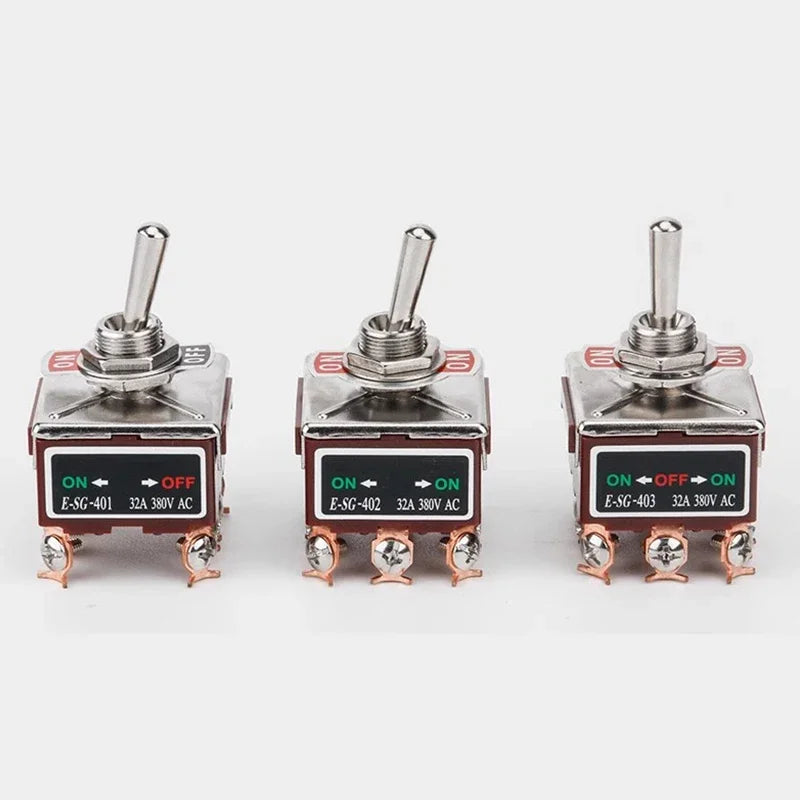Copper Pin High Current Toggle Switch 2/3/4/6/8/9/12Pin Self Locking Rocker Switch E-SG-1321/1322/1021/1121/123/223
