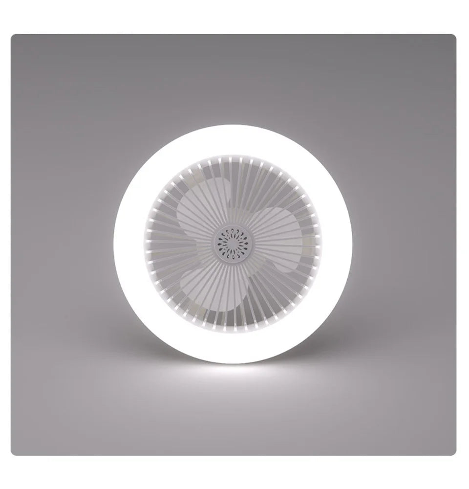 2 In 1 Energy Saving Remote Control Ceiling Fan Lamp Infinitely Dimmable E27 Base Bottom Noise Mute LED Decorative Light 85-265V
