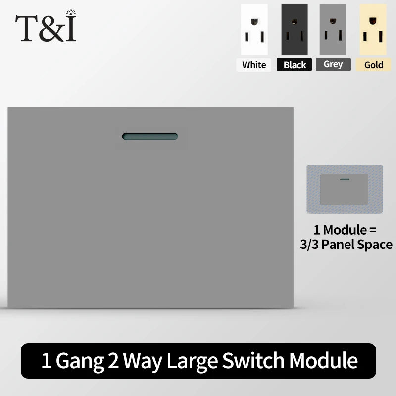 DIY Modular Tempered Glass Wall Plate2x4inch NEMA 5-15R Duplex Outlet US EU Italy Chile Interchangeable Electrical Socket Module
