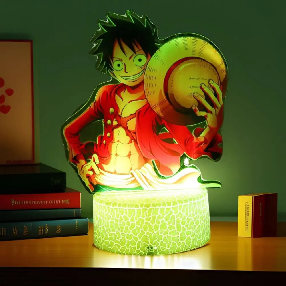 LED Night Light Anime Figure One Piece Luffy Zoro Figures Lamp PVC Action Collection Bedside Table Decoration Kid Christmas Gift