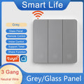 Tuya Smart WiFi Smart Light Switches glass panel No Neutral Wire No capacitor required Remote control Support Alexa Google Home
