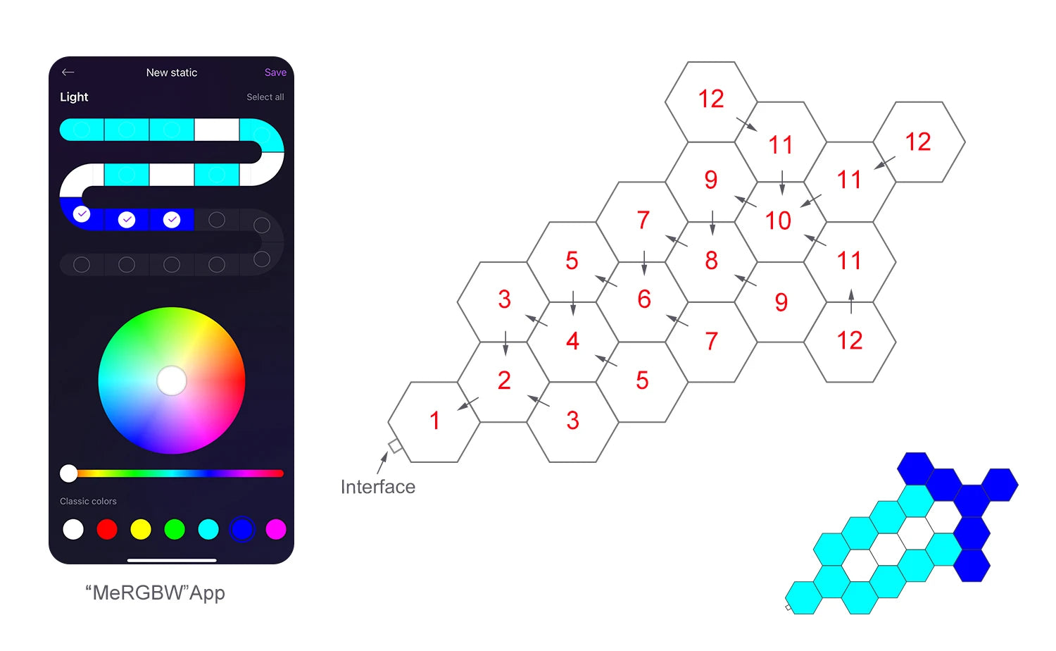 Smart LED Hexagonal Wall Light Quantum Panel APP DIY Music Sync Night Light Game Room Bedroom Home Decor Birthday Christmas Gift