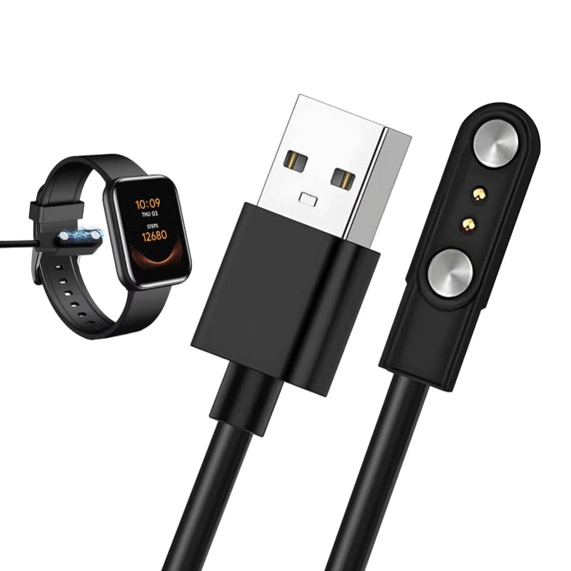 Magnetic Charge Charging Cable For Smart Watch For 2 Pins 2.84/4/7.62mm Distances Black Novel USB Power Charger Cables Universal