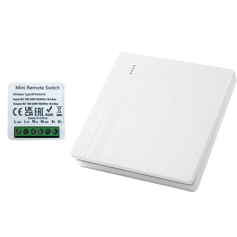 433Mhz RF 86 Wall Panel Switch Wireless Smart Switch Light  with Remote Control Mini Relay Receiver Home Led Light Lamp Fan
