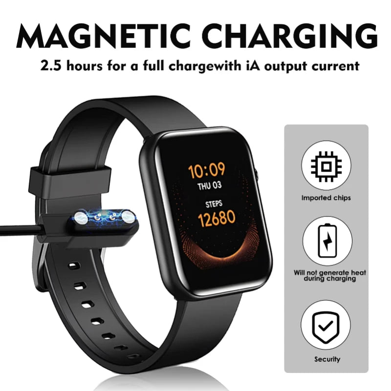 Magnetic Charge Charging Cable For Smart Watch For 2 Pins 2.84/4/7.62mm Distances Black Novel USB Power Charger Cables Universal