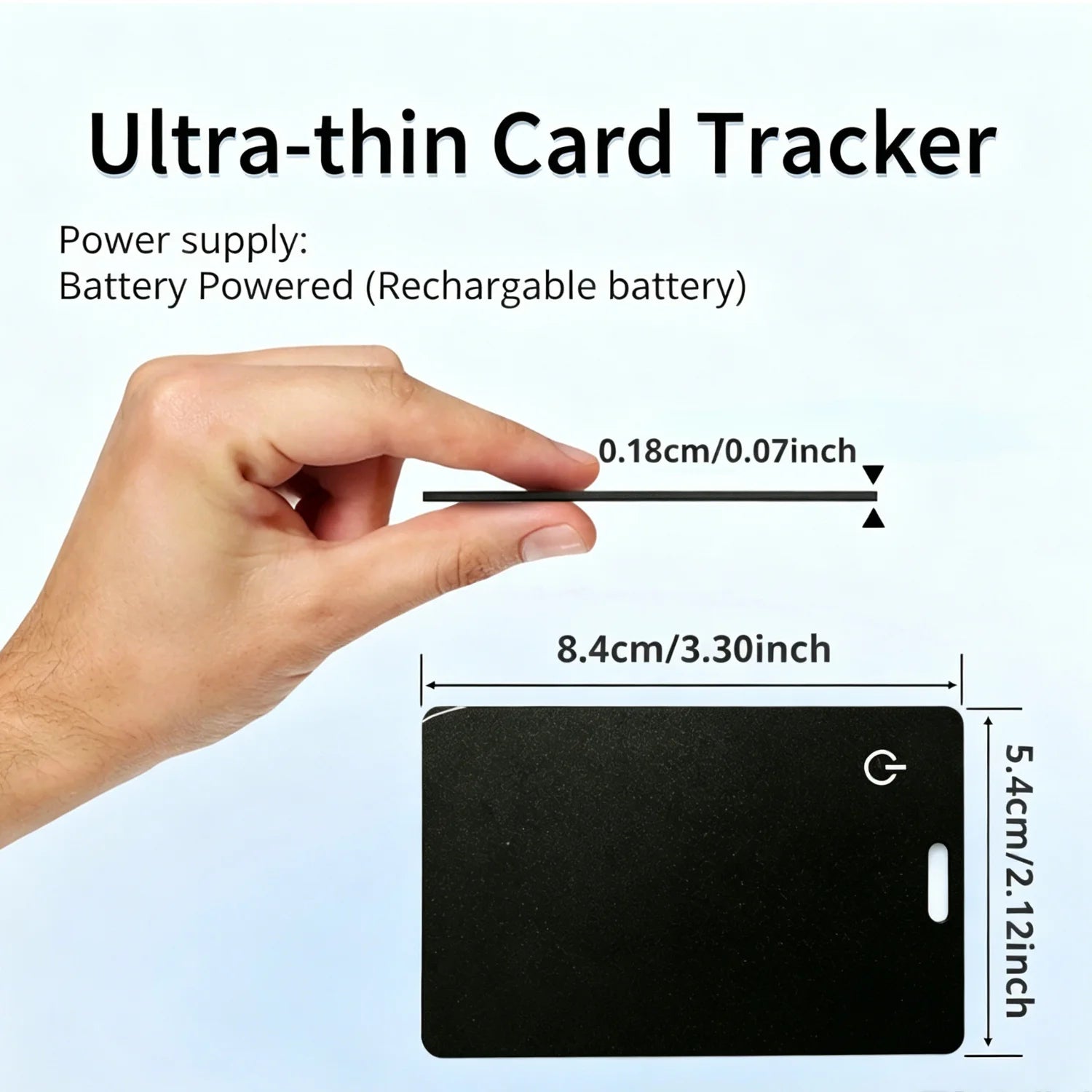 MFI Certified Wallet Tracking Card Works with Find My Rechargeable Tracker 0.07in Slim iPhone Item Finder for Purse