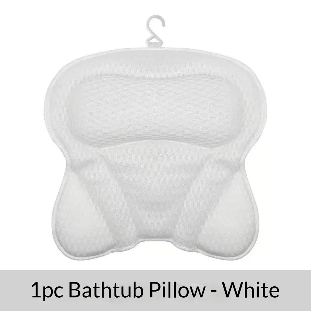 Bathtub Pillow for Tub, Bath Pillow for Neck & Back Support with Strong Suction Cups, Soft Spa Bath Pillow