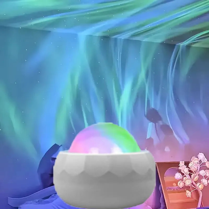 360° Rotate LED Aurora Projector,7 RGB Modes,USB Star Night Light Remote Control For Room Home Theater Deco